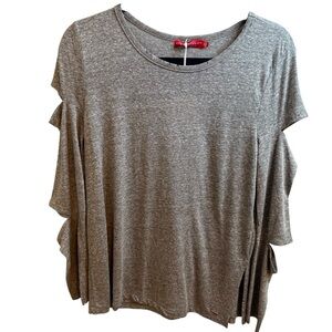 n:PHILANTHROPY Gloria Gray Relaxed Knit Top with Cut Out Sleeves